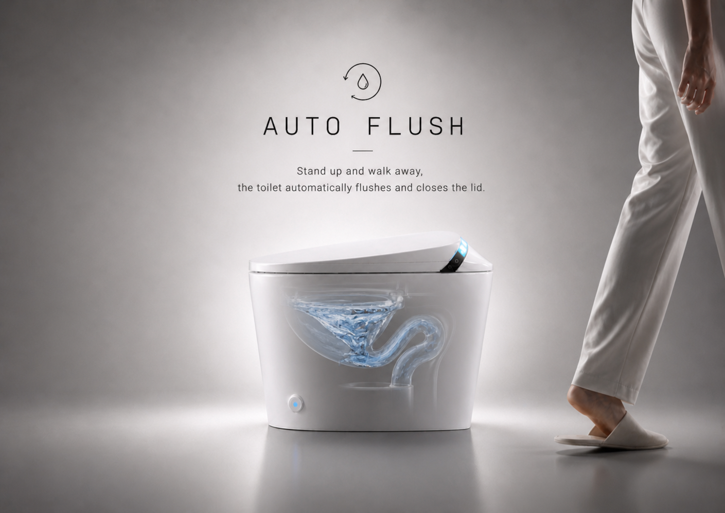 Auto flush - sensor triggers flush on departure